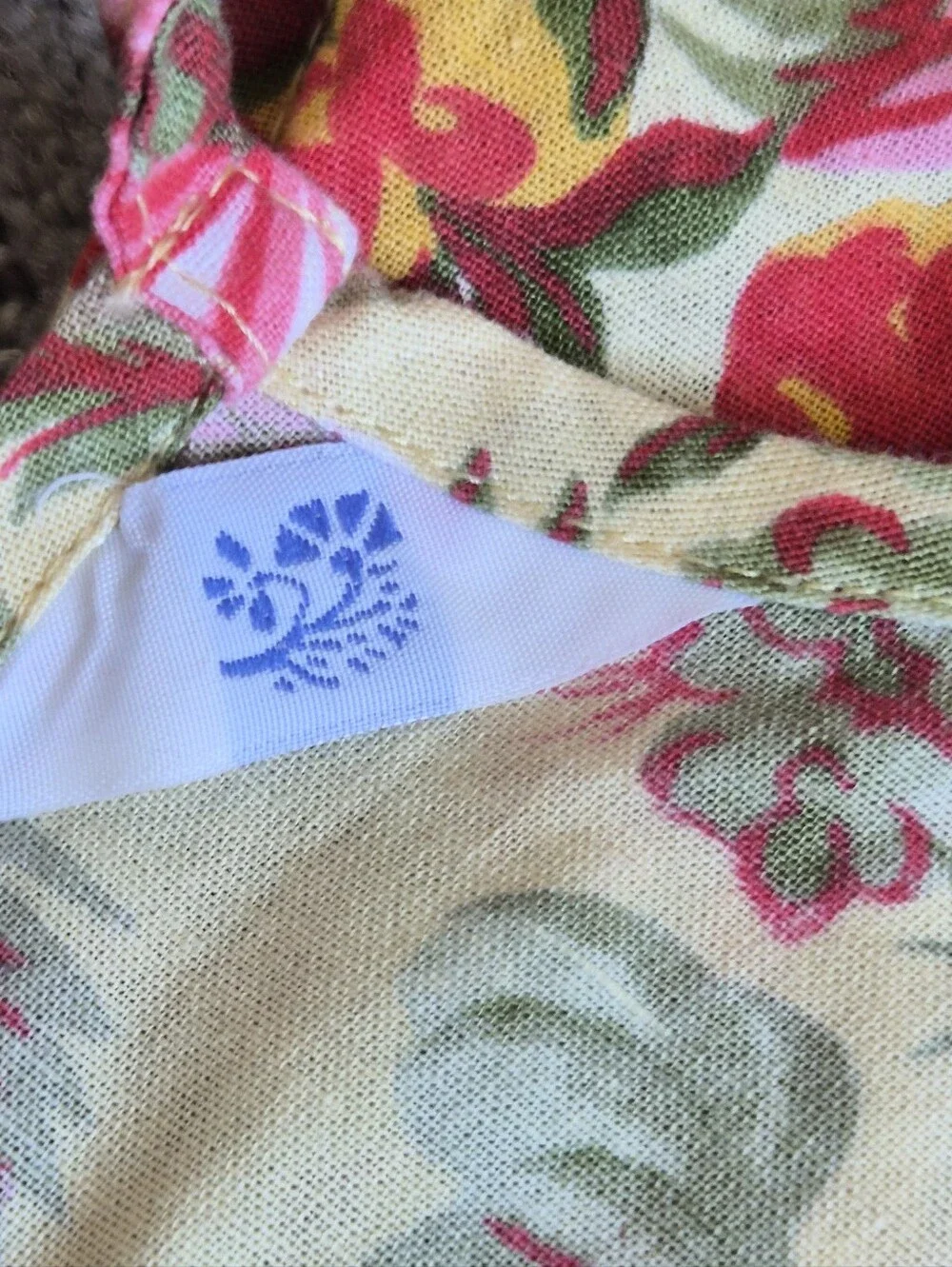 April Cornell Tiered Ruffle Floral Cotton Apron Cottagecore Style
